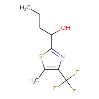 Chemical structure of 1-[5-methyl-4-(trifluoromethyl)-1,3-thiazol-2-yl]butan-1-ol - CSSB02518847205