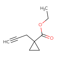 Chemical structure of ethyl 1-(prop-2-yn-1-yl)cyclopropane-1-carboxylate - CSSB00153526905