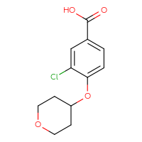 Chemical structure of 3-chloro-4-(oxan-4-yloxy)benzoic acid - CSSB00005720077