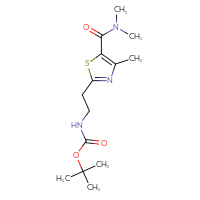 Chemical structure of tert-butyl N-{2-[5-(dimethylcarbamoyl)-4-methyl-1,3-thiazol-2-yl]ethyl}carbamate - CSSB01046929290
