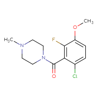 Chemical structure of 1-(6-chloro-2-fluoro-3-methoxybenzoyl)-4-methylpiperazine - CSSB06302295005