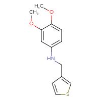 Chemical structure of 3,4-dimethoxy-N-[(thiophen-3-yl)methyl]aniline - CSSB00000411860