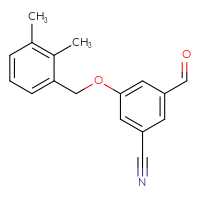 Chemical structure of 3-[(2,3-dimethylphenyl)methoxy]-5-formylbenzonitrile - CSSB21331805299