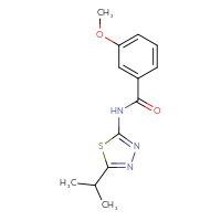 Chemical structure of 3-methoxy-N-[5-(propan-2-yl)-1,3,4-thiadiazol-2-yl]benzamide - CSSB00028125109