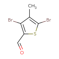 Chemical structure of 3,5-dibromo-4-methylthiophene-2-carbaldehyde - CSSB00113278925