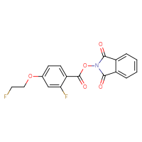 Chemical structure of 1,3-dioxo-2,3-dihydro-1H-isoindol-2-yl 2-fluoro-4-(2-fluoroethoxy)benzoate - CSSB06262871381