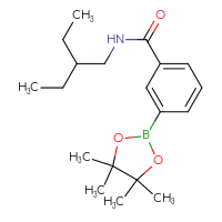 Chemical structure of N-(2-ethylbutyl)-3-(4,4,5,5-tetramethyl-1,3,2-dioxaborolan-2-yl)benzamide - CSSB02195989441