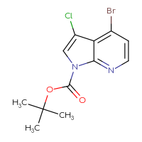 Chemical structure of tert-butyl 4-bromo-3-chloro-1H-pyrrolo[2,3-b]pyridine-1-carboxylate - CSSB20962531038