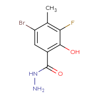 Chemical structure of 5-bromo-3-fluoro-2-hydroxy-4-methylbenzohydrazide - CSSB21151595938