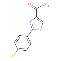 Chemical structure of 1-[2-(4-fluorophenyl)-1,3-thiazol-4-yl]ethan-1-one - CSSB00012101461