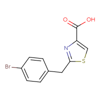 Chemical structure of 2-[(4-bromophenyl)methyl]-1,3-thiazole-4-carboxylic acid - CSSB00011264437
