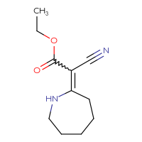 Chemical structure of ethyl 2-(azepan-2-ylidene)-2-cyanoacetate - CSSB00020720042
