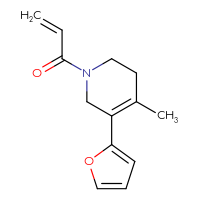 Chemical structure of 1-[5-(furan-2-yl)-4-methyl-1,2,3,6-tetrahydropyridin-1-yl]prop-2-en-1-one - CSSB00027710718