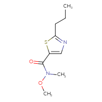 Chemical structure of N-methoxy-N-methyl-2-propyl-1,3-thiazole-5-carboxamide - CSSB01991396728