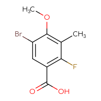 Chemical structure of 5-bromo-2-fluoro-4-methoxy-3-methylbenzoic acid - CSSB02496224073
