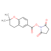 Chemical structure of 2,5-dioxopyrrolidin-1-yl 2,2-dimethyl-3,4-dihydro-2H-1-benzopyran-6-carboxylate - CSSB20270306461