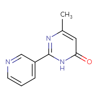 Chemical structure of 6-methyl-2-(pyridin-3-yl)-3,4-dihydropyrimidin-4-one - CSSB00000738323