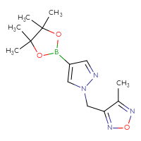 Chemical structure of 3-methyl-4-{[4-(4,4,5,5-tetramethyl-1,3,2-dioxaborolan-2-yl)-1H-pyrazol-1-yl]methyl}-1,2,5-oxadiazole - CSSB00120462225