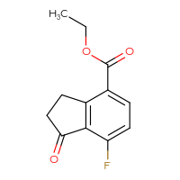 Chemical structure of ethyl 7-fluoro-1-oxo-2,3-dihydro-1H-indene-4-carboxylate - CSSB21043406069