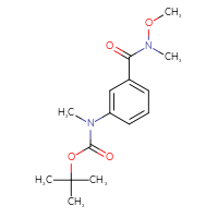 Chemical structure of tert-butyl N-{3-[methoxy(methyl)carbamoyl]phenyl}-N-methylcarbamate - CSSB02055598115