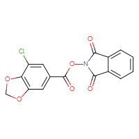 Chemical structure of 1,3-dioxo-2,3-dihydro-1H-isoindol-2-yl 7-chloro-2H-1,3-benzodioxole-5-carboxylate - CSSB00116212236