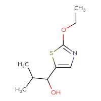 Chemical structure of 1-(2-ethoxy-1,3-thiazol-5-yl)-2-methylpropan-1-ol - CSSB02495752702