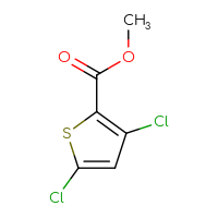 Chemical structure of methyl 3,5-dichlorothiophene-2-carboxylate - CSSB00056261388