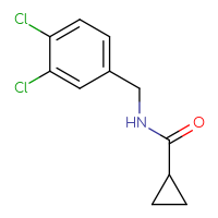Chemical structure of N-[(3,4-dichlorophenyl)methyl]cyclopropanecarboxamide - CSSB00021989178