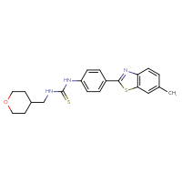 Chemical structure of 3-[4-(6-methyl-1,3-benzothiazol-2-yl)phenyl]-1-[(oxan-4-yl)methyl]thiourea - CSSB21432520127