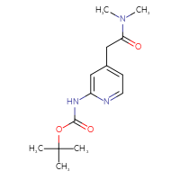 Chemical structure of tert-butyl N-{4-[(dimethylcarbamoyl)methyl]pyridin-2-yl}carbamate - CSSB01385229408