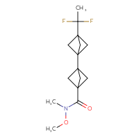 Chemical structure of 3-[3-(1,1-difluoroethyl)bicyclo[1.1.1]pentan-1-yl]-N-methoxy-N-methylbicyclo[1.1.1]pentane-1-carboxamide - CSSB07043807425