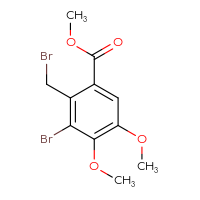 Chemical structure of methyl 3-bromo-2-(bromomethyl)-4,5-dimethoxybenzoate - CSSB00020636707