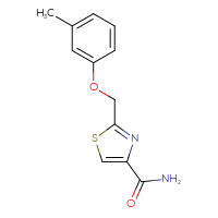 Chemical structure of 2-[(3-methylphenoxy)methyl]-1,3-thiazole-4-carboxamide - CSSB06955312032