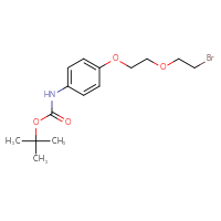 Chemical structure of tert-butyl N-{4-[2-(2-bromoethoxy)ethoxy]phenyl}carbamate - CSSB00010281415