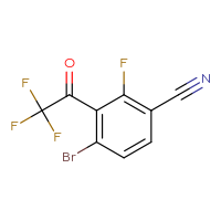 Chemical structure of 4-bromo-2-fluoro-3-(2,2,2-trifluoroacetyl)benzonitrile - CSSB00030163882