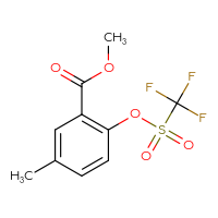 Chemical structure of methyl 5-methyl-2-(trifluoromethanesulfonyloxy)benzoate - CSSB20813976676