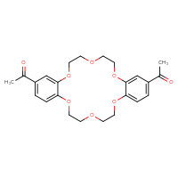 Chemical structure of 1-{25-acetyl-2,5,8,15,18,21-hexaoxatricyclo[20.4.0.0⁹,¹⁴]hexacosa-1(26),9,11,13,22,24-hexaen-11-yl}ethan-1-one - CSSB00132941054
