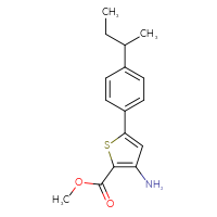 Chemical structure of methyl 3-amino-5-[4-(butan-2-yl)phenyl]thiophene-2-carboxylate - CSSB14622065951