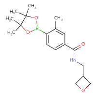 Chemical structure of 3-methyl-N-[(oxetan-3-yl)methyl]-4-(4,4,5,5-tetramethyl-1,3,2-dioxaborolan-2-yl)benzamide - CSSB02526927000