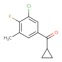 Chemical structure of (3-chloro-4-fluoro-5-methylphenyl)(cyclopropyl)methanone - CSSB20813996395
