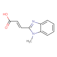 Chemical structure of (2E)-3-(1-methyl-1H-1,3-benzodiazol-2-yl)prop-2-enoic acid - CSSB00000013900