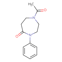 Chemical structure of 1-acetyl-4-phenyl-1,4-diazepan-5-one - CSSB21291564968