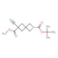 Chemical structure of 2-tert-butyl 6-methyl 6-cyano-2-azaspiro[3.3]heptane-2,6-dicarboxylate - CSSB14869063497