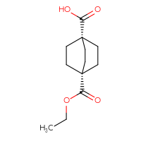 Chemical structure of 4-(ethoxycarbonyl)bicyclo[2.2.2]octane-1-carboxylic acid - CSSB00135423820