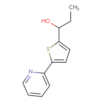 Chemical structure of 1-[5-(pyridin-2-yl)thiophen-2-yl]propan-1-ol - CSSB03555008509