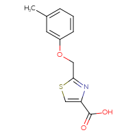 Chemical structure of 2-[(3-methylphenoxy)methyl]-1,3-thiazole-4-carboxylic acid - CSSB00020359242