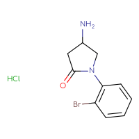 Chemical structure of 4-amino-1-(2-bromophenyl)pyrrolidin-2-one hydrochloride - CSSB06657271574