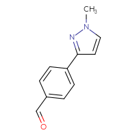 Chemical structure of 4-(1-methyl-1H-pyrazol-3-yl)benzaldehyde - CSSB00011361443
