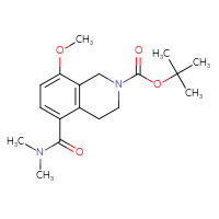 Chemical structure of tert-butyl 5-(dimethylcarbamoyl)-8-methoxy-1,2,3,4-tetrahydroisoquinoline-2-carboxylate - CSSB01150687552