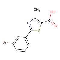 Chemical structure of 2-(3-bromophenyl)-4-methyl-1,3-thiazole-5-carboxylic acid - CSSB00000244953